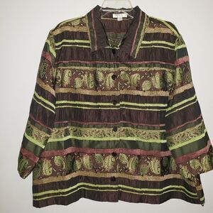 ERIN BY ERIN LONDON FEATHERSON PAISLEY BLAZER SIZE 2X PLUS SIZE
